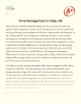 Time Management in Daily Life Essay