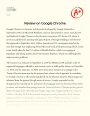 Review on Google Chrome  Essay