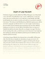 How Does Lady Macbeth Die Essay