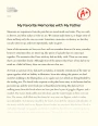 My Favorite Memories with My Father Essay