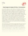 Psychological Analysis of Alice in Wonderland Essay