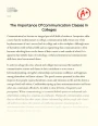 The Importance of Communication Classes in Colleges Essay