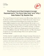 "Why I Hate Raisins" and "No More Cake Here": Analysis The Physical and Psychological Hunger Essay