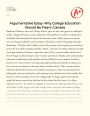 A Discussion on Should College Be Free in Canada Essay