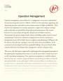 The Principles of Operation Management Essay