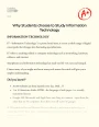 Why Students Choose to Study Information Technology Essay