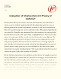 Evaluation of Charles Darwin’s Theory of Evolution Essay