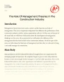 The Role of Management Theories in The Construction Industry Essay