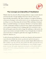 The Concept and Benefits of Meditation Essay