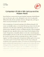Comparison of Life in 19th Century and The Modern World Essay