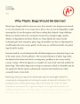 Why Plastic Bags Should Be Banned Essay