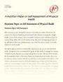 A Nutrition Paper on Self Assessment of Physical Health Essay