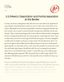 U.s./mexico: Deportation and Family Separation at The Border Essay