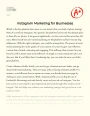 Marketing Tips for Businesses in Instagram  Essay