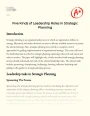 Analysis of Leadership Tasks Involved in Strategic Planning Essay