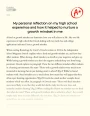 Reflecting on My High School Experience: Nurturing a Growth Mindset Essay