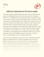The Importance of Effective Listening and The Army Leader  Essay