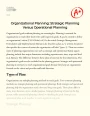 Organizational Planning: Strategic Planning Versus Operational Planning Essay