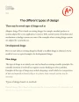 The Different Types of Design Essay