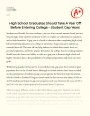 High School Graduates Should Take a Year Off before Entering College – Student Gap Years Essay