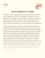 Life of Immigrants in Canada Essay