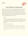 How to Reduce Your Stress Levels Essay